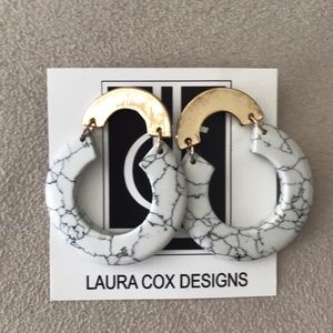 Marble and Gold Earrings
